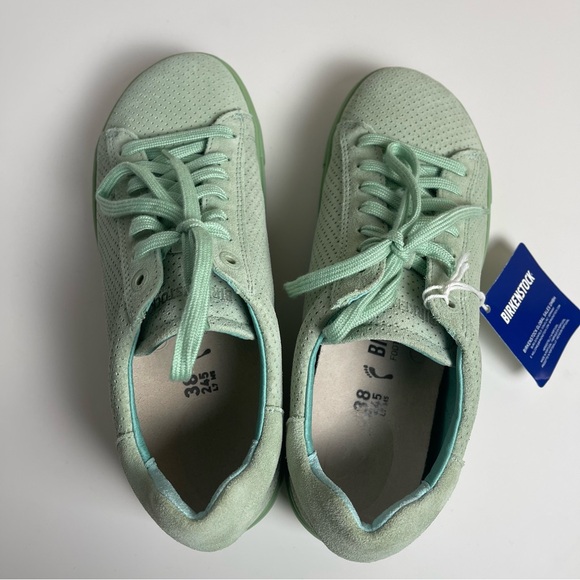 Birkenstocks Bend Low Suede Embossed Sneakers in Green Matcha Sz 38 - Picture 8 of 15